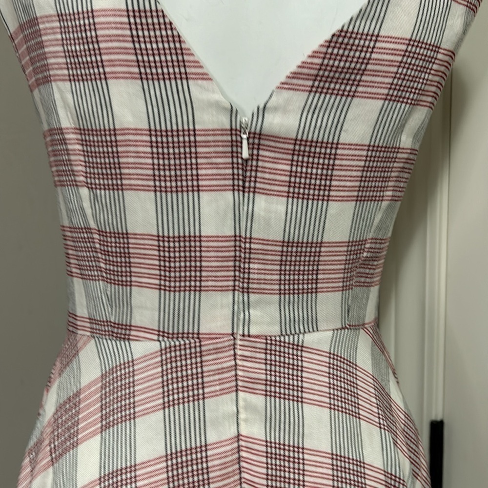 Veronica Beard Finn Checked Crepe Handkerchief Plaid Midi Dress Pockets Size 2 - Picture 9 of 16